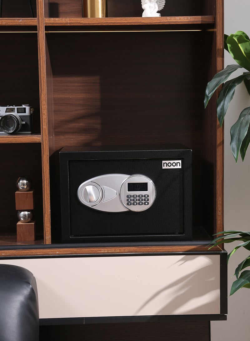 ايست من نون Small Safe Box with Digital Lock Key, Suitable for Home Office & Valuable Item Storage (Money. Documents, Passports) - 35x25x25 cm Size in Black - Image 2